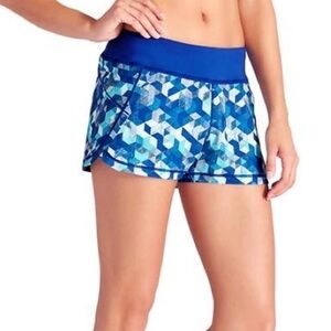 Athleta Pulse Triangular Blue Running Shorts